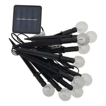 LED RGB saulės šviestuvas 10x LED/1,2 V 300 mAh IP44 juodas