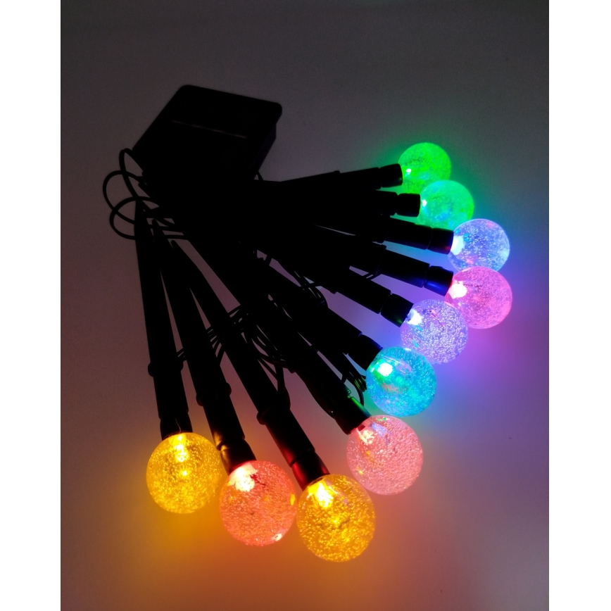 LED RGB saulės šviestuvas 10x LED/1,2 V 300 mAh IP44 juodas