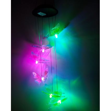 LED RGB saulės šviestuvas 6xLED/1,2V 300 mAh IP44 drugelis