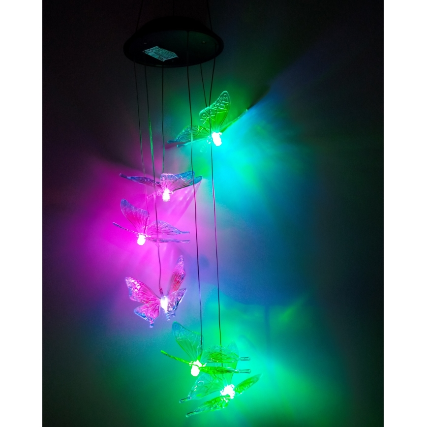 LED RGB saulės šviestuvas 6xLED/1,2V 300 mAh IP44 drugelis