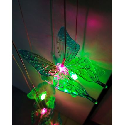 LED RGB saulės šviestuvas 6xLED/1,2V 300 mAh IP44 drugelis