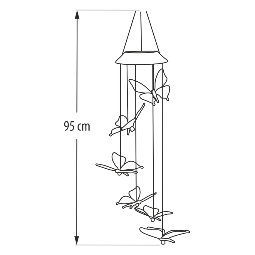 LED RGB saulės šviestuvas 6xLED/1,2V 300 mAh IP44 drugelis