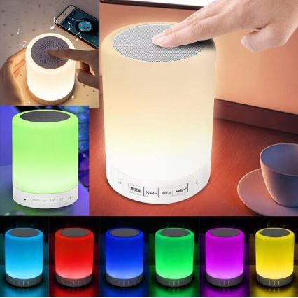 LED RGB stalinis šviestuvas su garsiakalbiu LED/5V