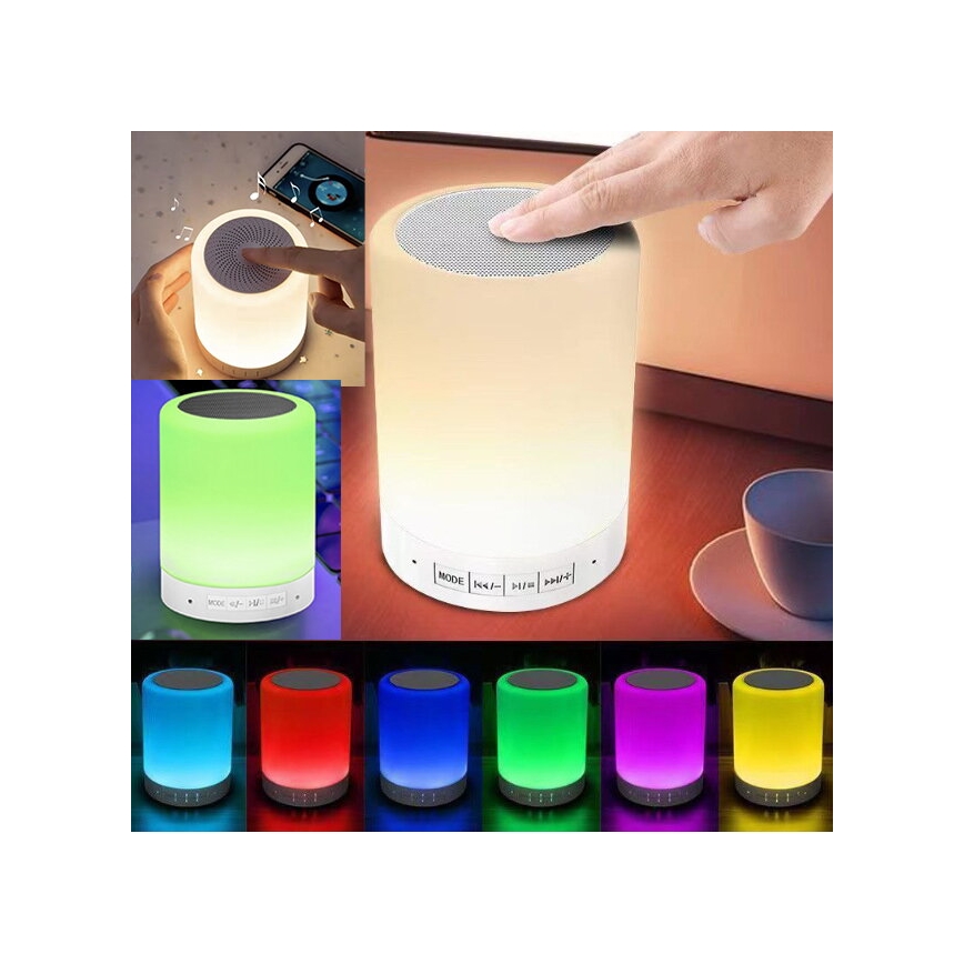 LED RGB stalinis šviestuvas su garsiakalbiu LED/5V