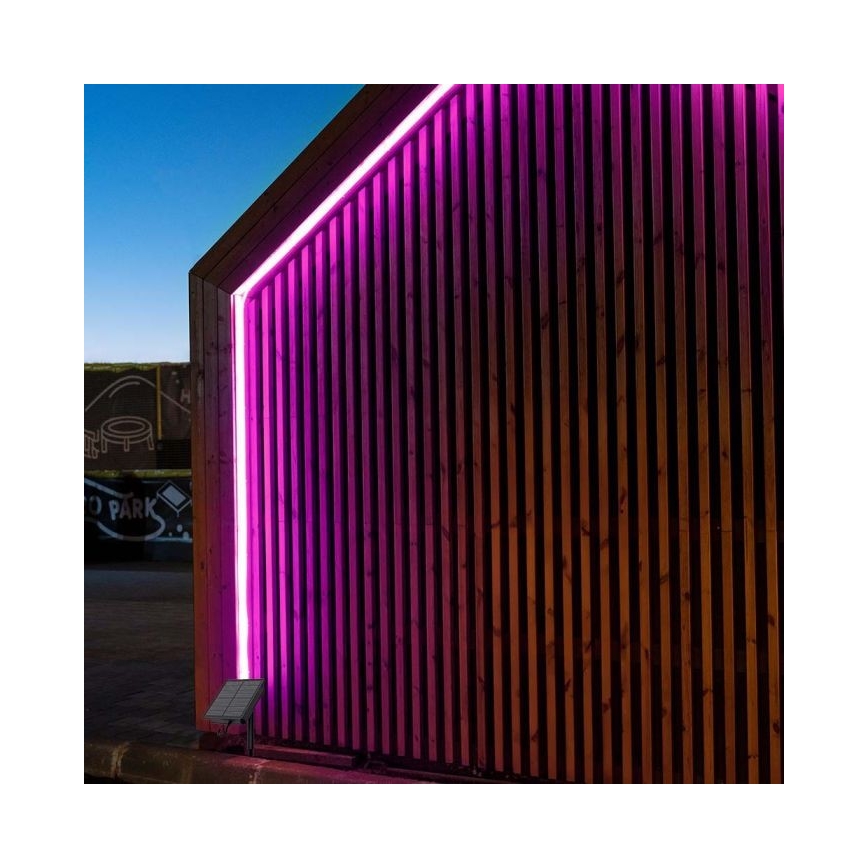 LED RGB šviesos reguliavimas saulės juostelė LED/1,2W/3,7V IP67 5m + nuotolinio valdymo pultas