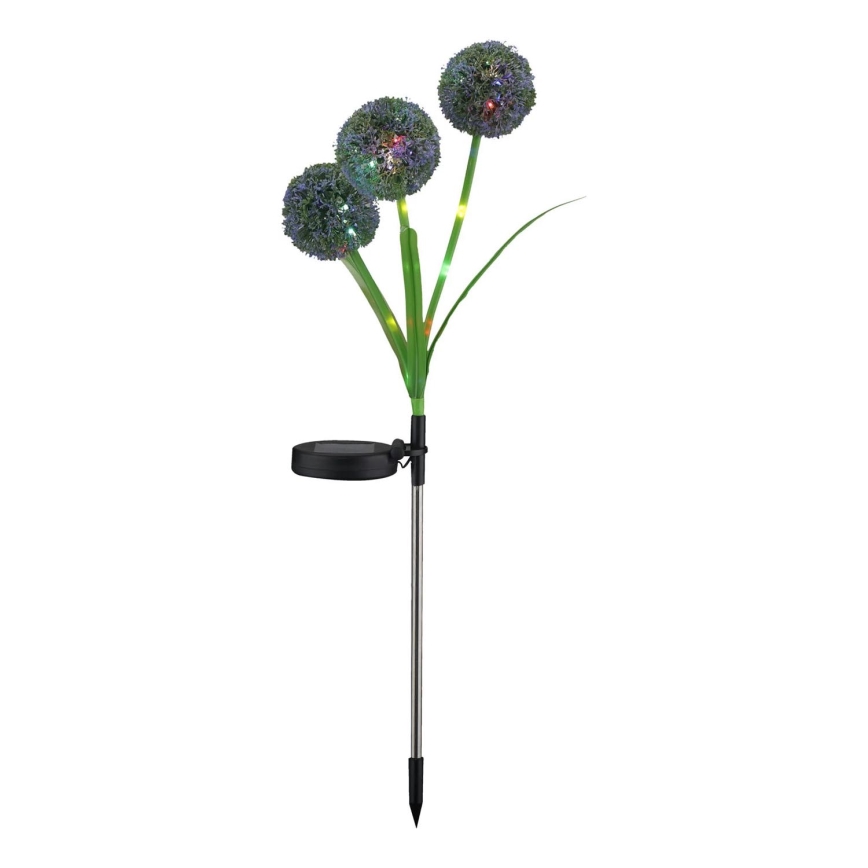 LED RGB šviestuvas, įkraunamas saulės energija ALLIUM LED/1,2V 6500 600 mAh IP44 juoda