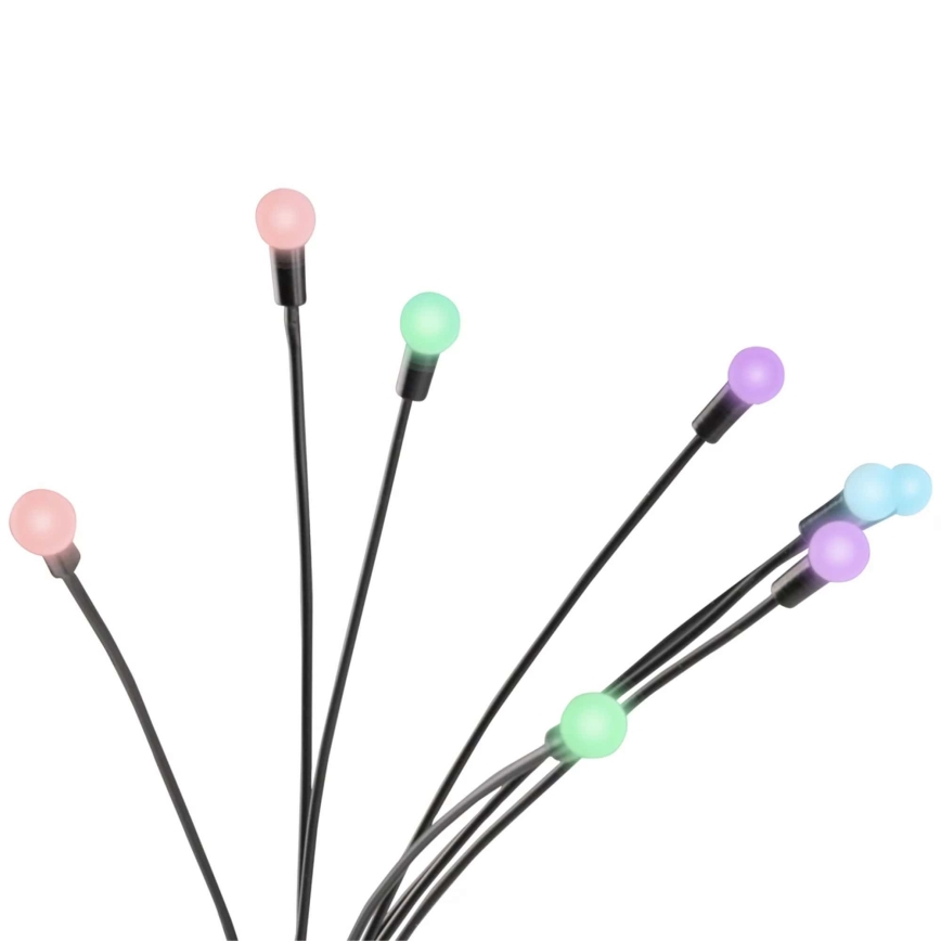 LED RGB šviestuvas, įkraunamas saulės energija FIORINI 8xLED/1,2V 600mAh IP44 juoda