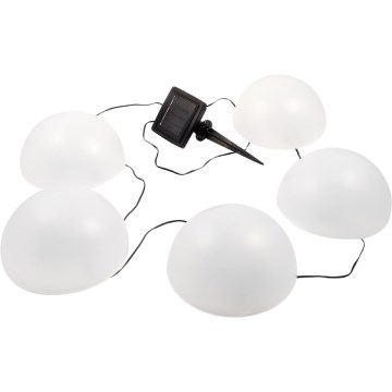 LED RGB šviestuvas, įkraunamas saulės energija HEMI LED/0,1W/1,2V 600 mAh IP44 balta