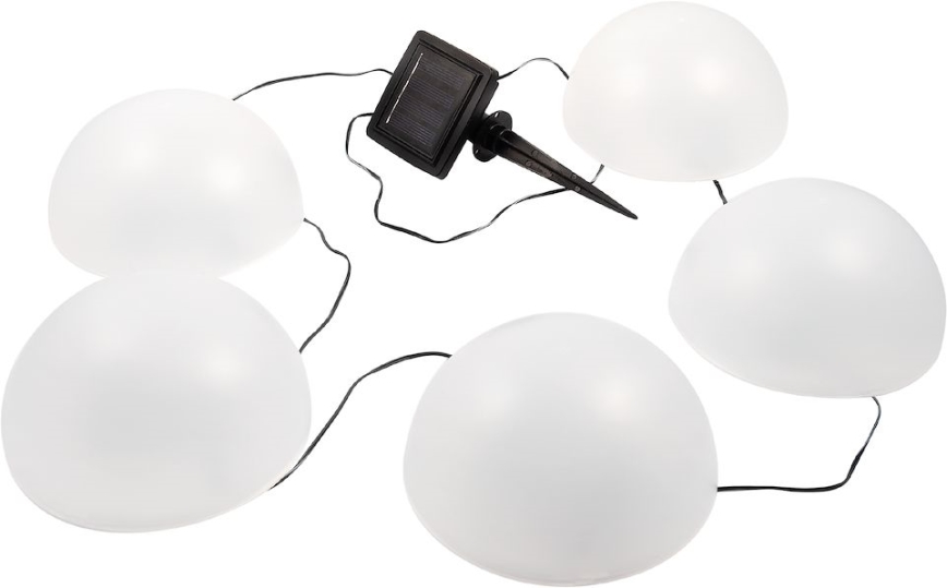 LED RGB šviestuvas, įkraunamas saulės energija HEMI LED/0,1W/1,2V 600 mAh IP44 balta