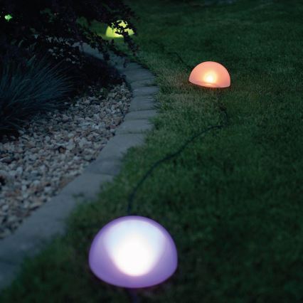 LED RGB šviestuvas, įkraunamas saulės energija HEMI LED/0,1W/1,2V 600 mAh IP44 balta