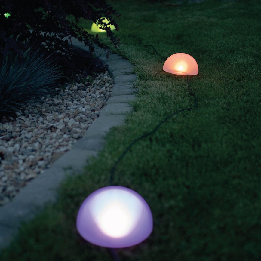 LED RGB šviestuvas, įkraunamas saulės energija HEMI LED/0,1W/1,2V 600 mAh IP44 balta