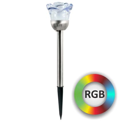 LED RGB šviestuvas, įkraunamas saulės energija ROSE LED/1,2V 100 mAh IP44