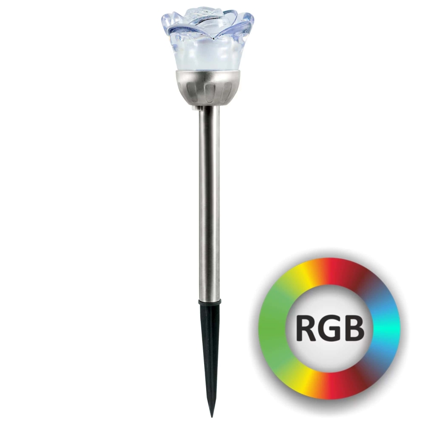 LED RGB šviestuvas, įkraunamas saulės energija ROSE LED/1,2V 100 mAh IP44