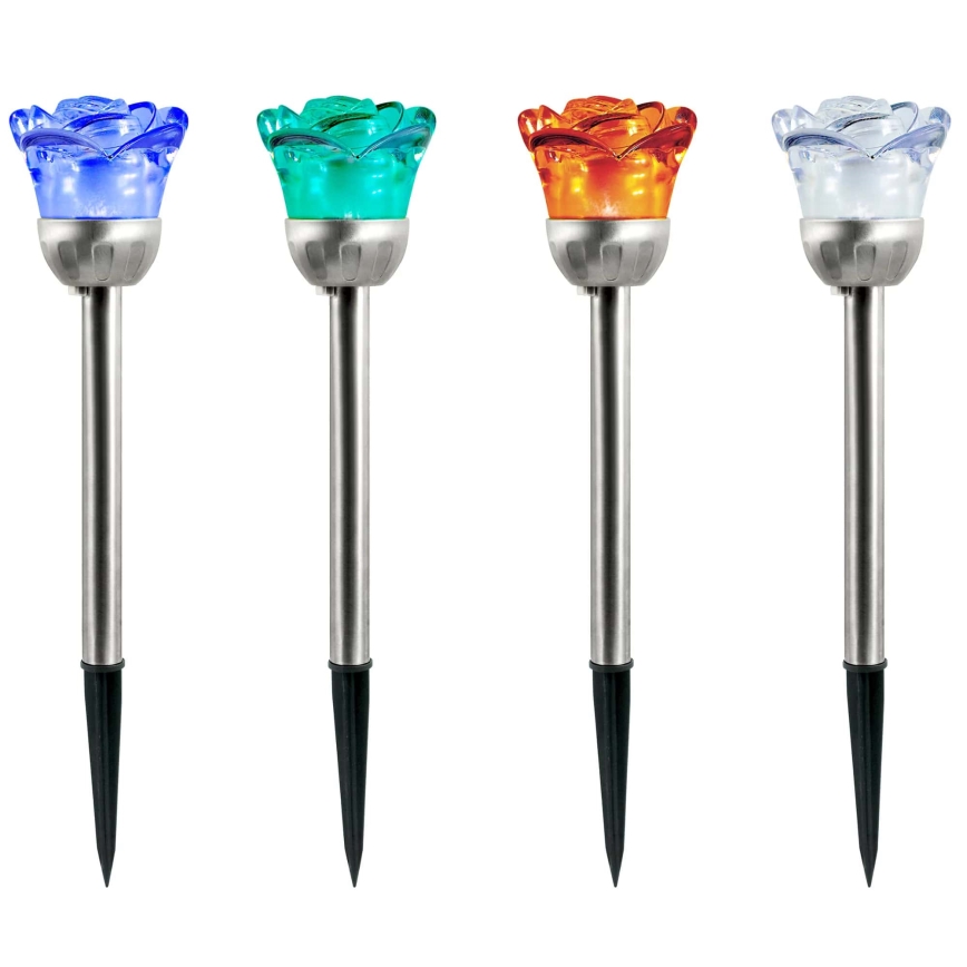 LED RGB šviestuvas, įkraunamas saulės energija ROSE LED/1,2V 100 mAh IP44
