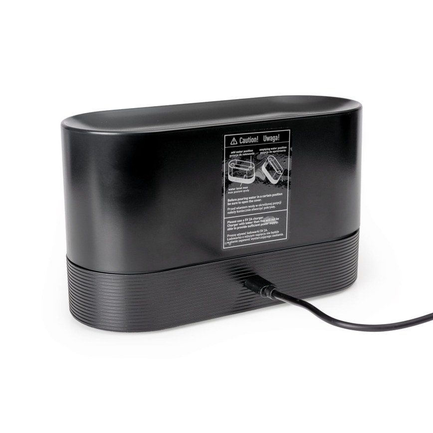 LED RGB Ultragarsinis aromato difuzorius ir oro drėkintuvas su foniniu apšvietimu 180ml juoda