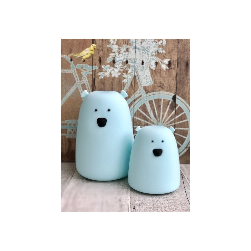 LED RGB Vaikiška jutiklinė lempa BEAR LED/0,8W/5V balta + USB