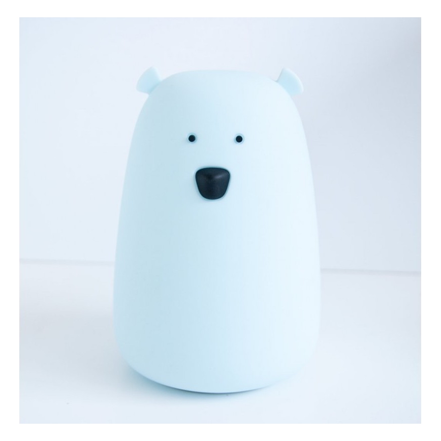 LED RGB Vaikiška jutiklinė lempa BEAR LED/0,8W/5V balta + USB
