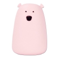 LED RGB Vaikiška jutiklinė lempa BEAR LED/0,8W/5V rožinė + USB