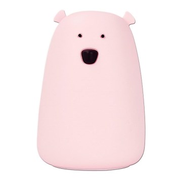 LED RGB Vaikiška jutiklinė lempa BEAR LED/0,8W/5V rožinė + USB