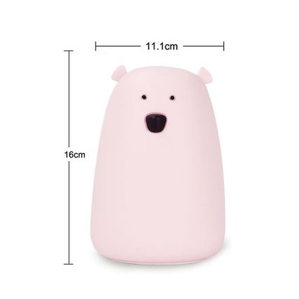 LED RGB Vaikiškas jutiklinė mažas lempa BEAR LED/0,8W/5V mėlyna