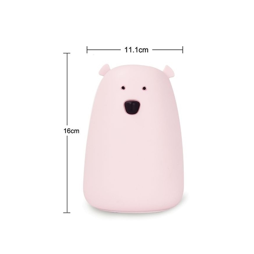 LED RGB Vaikiškas jutiklinė mažas lempa BEAR LED/0,8W/5V mėlyna