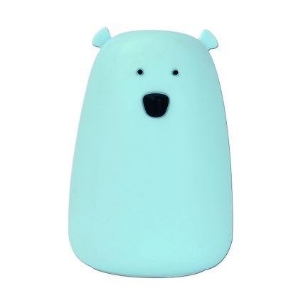 LED RGB Vaikiškas jutiklinė mažas lempa BEAR LED/0,8W/5V mėlyna