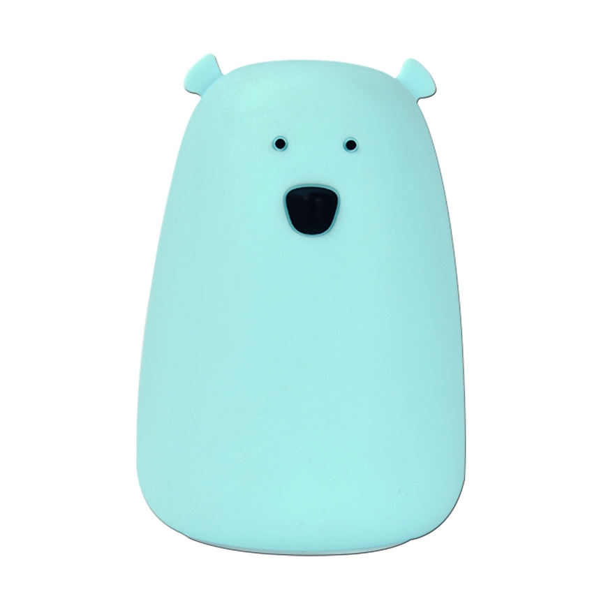 LED RGB Vaikiškas jutiklinė mažas lempa BEAR LED/0,8W/5V mėlyna