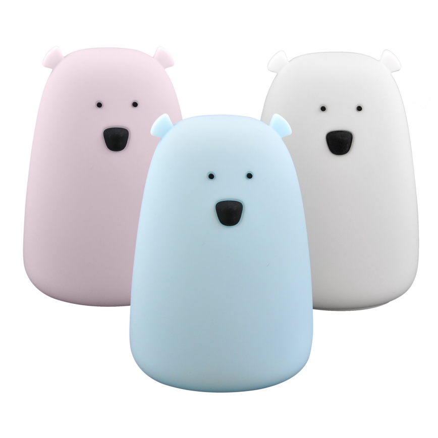 LED RGB Vaikiškas jutiklinė mažas lempa BEAR LED/0,8W/5V mėlyna