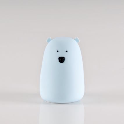 LED RGB Vaikiškas jutiklinė mažas lempa BEAR LED/0,8W/5V mėlyna