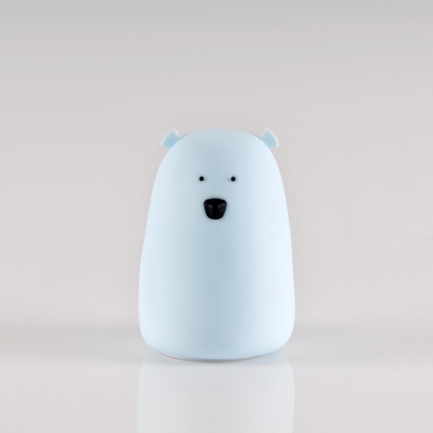 LED RGB Vaikiškas jutiklinė mažas lempa BEAR LED/0,8W/5V mėlyna