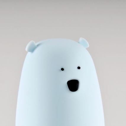 LED RGB Vaikiškas jutiklinė mažas lempa BEAR LED/0,8W/5V mėlyna