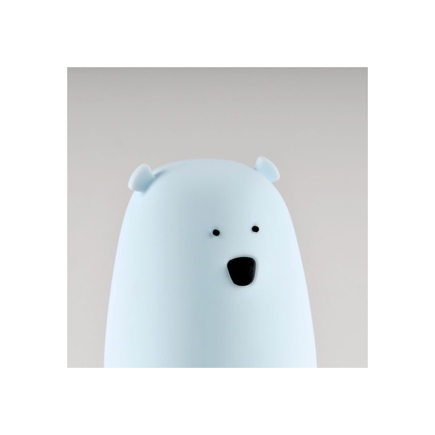 LED RGB Vaikiškas jutiklinė mažas lempa BEAR LED/0,8W/5V mėlyna