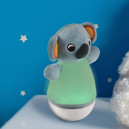 LED RGB Vaikiškas naktinis šviestuvas su melody 3xAAA/5V koala