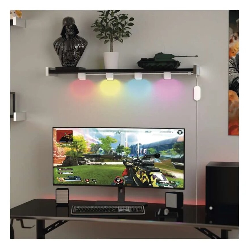 LED RGBIC+CCT Dekoratyvinė grandinėlė su prožektoriumi GoSmart 12xLED/7W/230V 255 cm Wi-Fi Tuya
