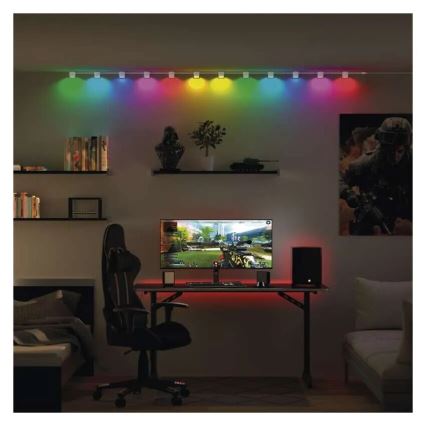 LED RGBIC+CCT Dekoratyvinė grandinėlė su prožektoriumi GoSmart 12xLED/7W/230V 255 cm Wi-Fi Tuya