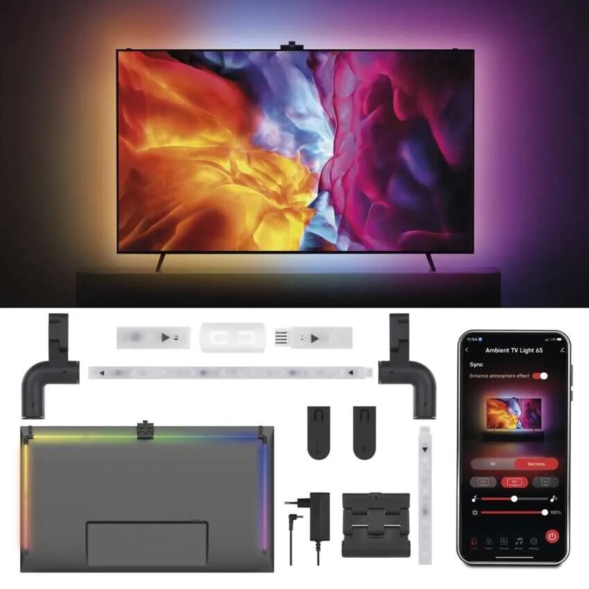 LED RGBIC Juostelė - TV GoSmart LED/24W/230V 65“