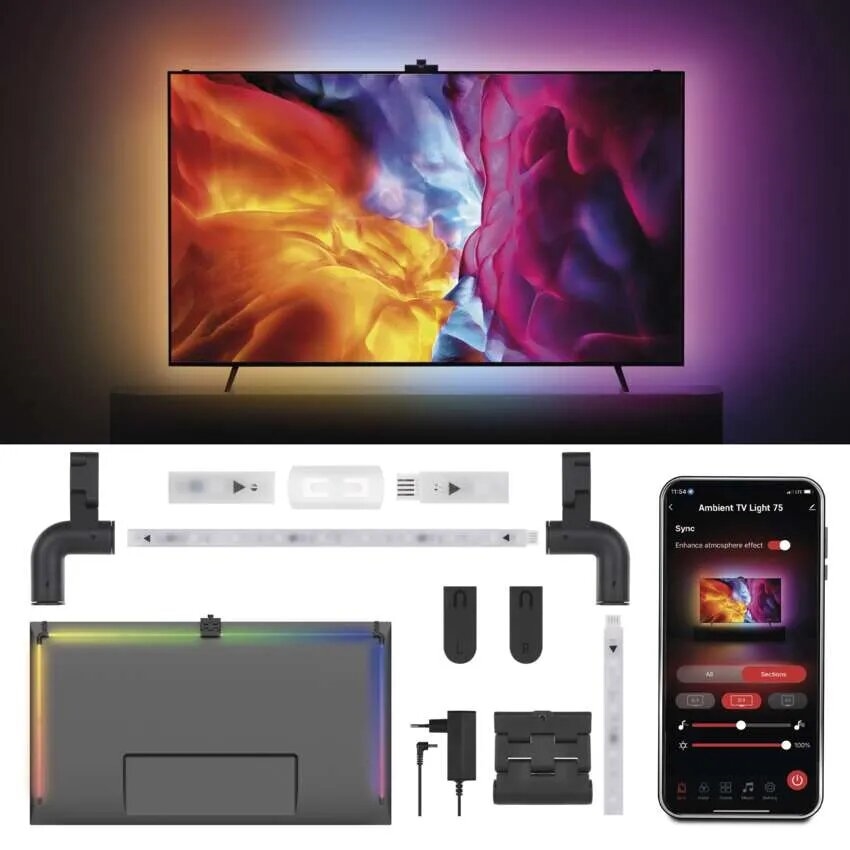 LED RGBIC Juostelė - TV GoSmart LED/24W/230V 75“