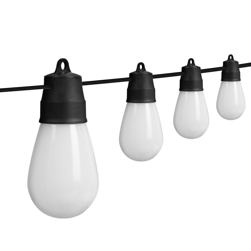 Reguliuojama LED RGBIC saulės girlianda 15xLED/1,3W/3,7V 2200 mAh 8 m IP65 juoda + nuotolinis pultas