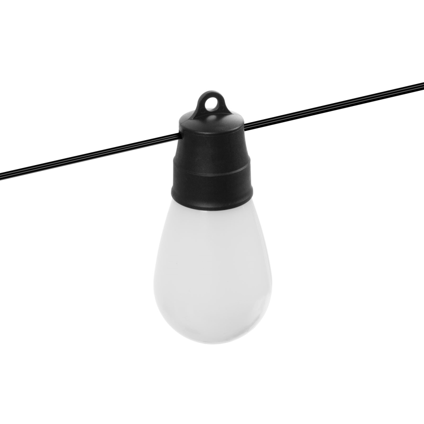 Reguliuojama LED RGBIC saulės girlianda 15xLED/1,3W/3,7V 2200 mAh 8 m IP65 juoda + nuotolinis pultas