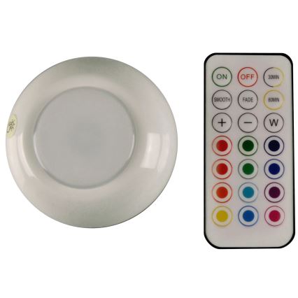 LED RGBW Pritemdomas baldų apšvietimas LED/0,5W/4,5V 3xAAA balta + nuotolinio valdymo pultas