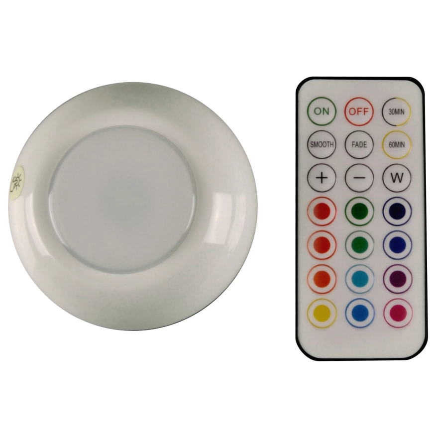 LED RGBW Pritemdomas baldų apšvietimas LED/0,5W/4,5V 3xAAA balta + nuotolinio valdymo pultas
