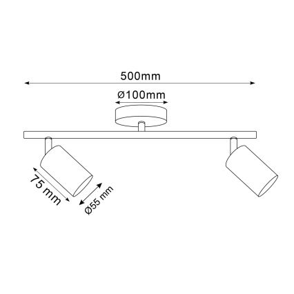 LED RGBW dimeriuojamas taškinis šviestuvas GOLDI 2xGU10/6W/230V 3000K auksinis + nuotolinis valdymas