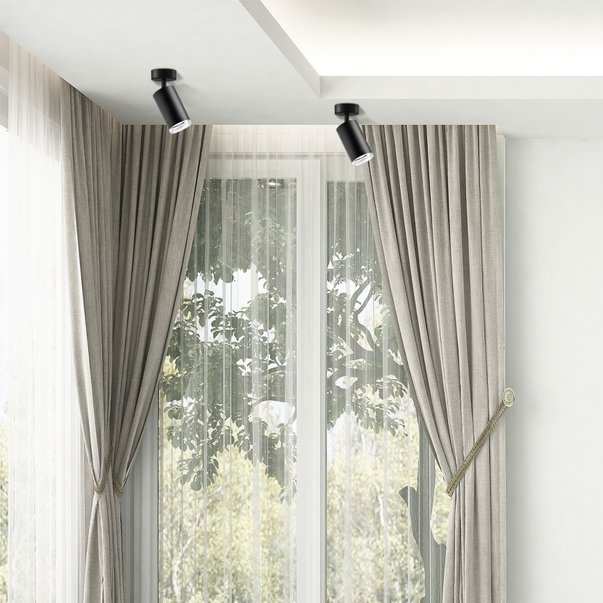 Reguliuojamas LED RGBW vonios kambario taškinis šviestuvas TURYN 1xGU10/6W/230V 3000K Wi-Fi IP44 juodas