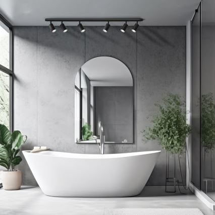 LED RGBW dimeriuojamas vonios taškinis šviestuvas TURYN 6xGU10/6,5W/230V 2700-6500K Wi-Fi IP44 juodas