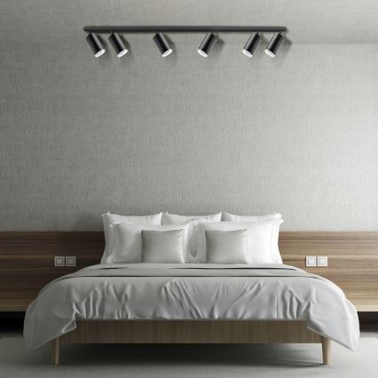 LED RGBW dimeriuojamas vonios taškinis šviestuvas TURYN 6xGU10/6,5W/230V 2700-6500K Wi-Fi IP44 juodas