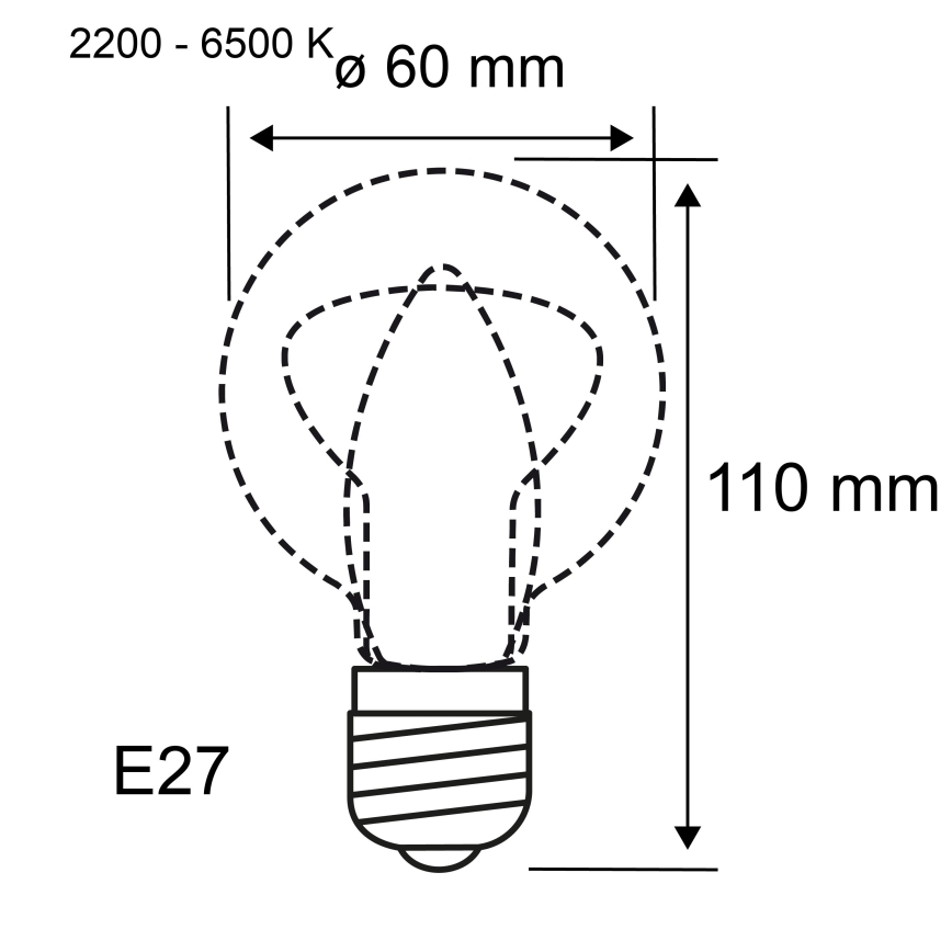 LED RGBW dimeriuojama lemputė FILAMENT E27/6,3W/230V 2200-6500K - Paulmann 29156