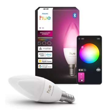 LED RGBW dimeriuojama lemputė Philips Hue White And Color Ambiance B39 E14/3,7W/230V 1000-20000K