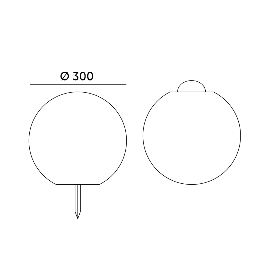 LED RGBW reguliuojama saulės lempa GARDEN BALL LED/5W/3,7V 3000K IP54 2200 mAh skersmuo 30 cm + nuotolinis valdymas