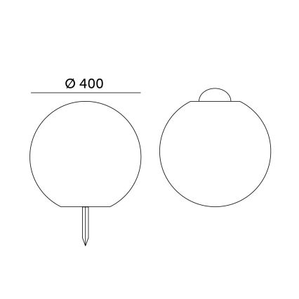 LED RGBW reguliuojamo ryškumo saulės lempa GARDEN BALL LED/5W/3,7V 3000K IP54 2200 mAh Ø 40 cm + nuotolinis pultelis
