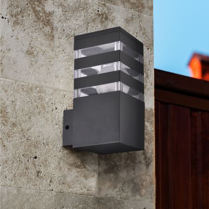 LED RGBW dimeriuojamas lauko sieninis šviestuvas TEKSAS 1xE27/12W/230V 2700-6500K Wi-Fi IP44 antracitas